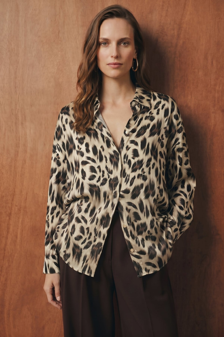 Leopar Desen Salaş Gömlek - Leopar