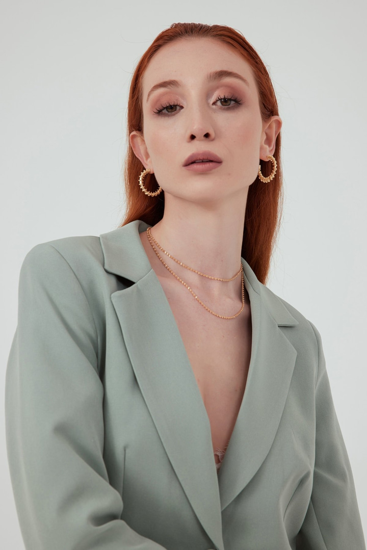 Mono yaka klasik ceket - ÇAĞLA YEŞİLİ