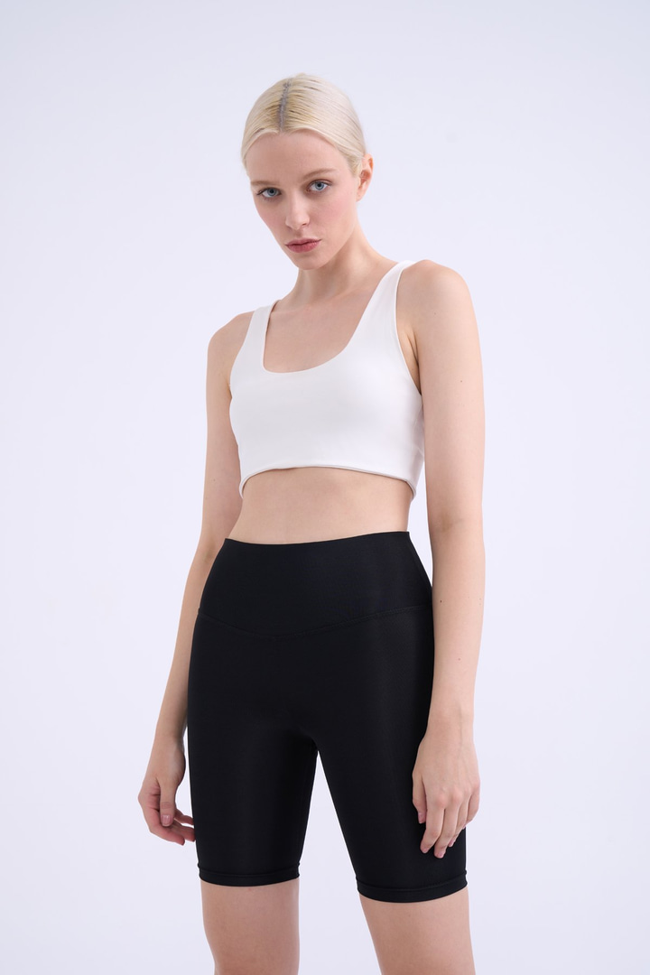 Yüksek Bel bisikletçi tayt - SİYAH