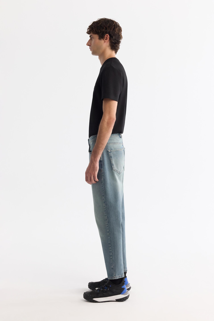 Açık Klasik Bel Haki Eskitme Yıkamalı Elastan Jean Pantolon