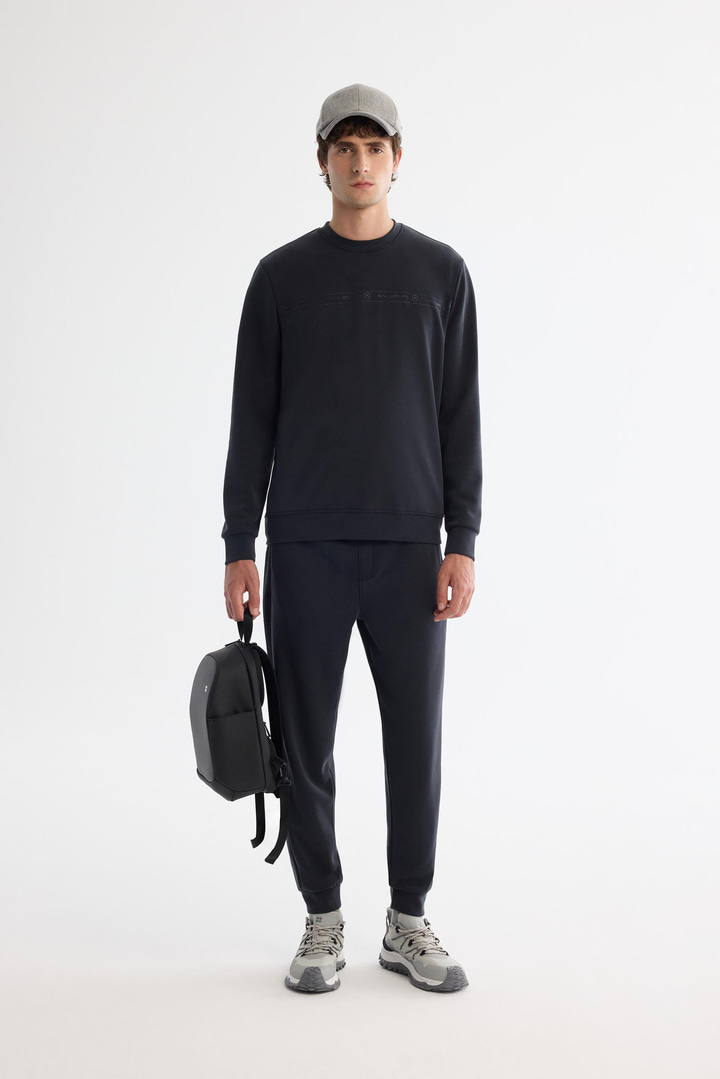 Antrasit Bisiklet Yaka Baskılı Soft Touch Sweatshirt