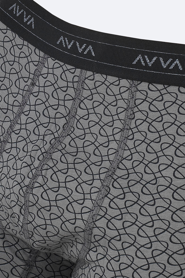 Antrasit Desenli Pamuklu Tekli Boxer