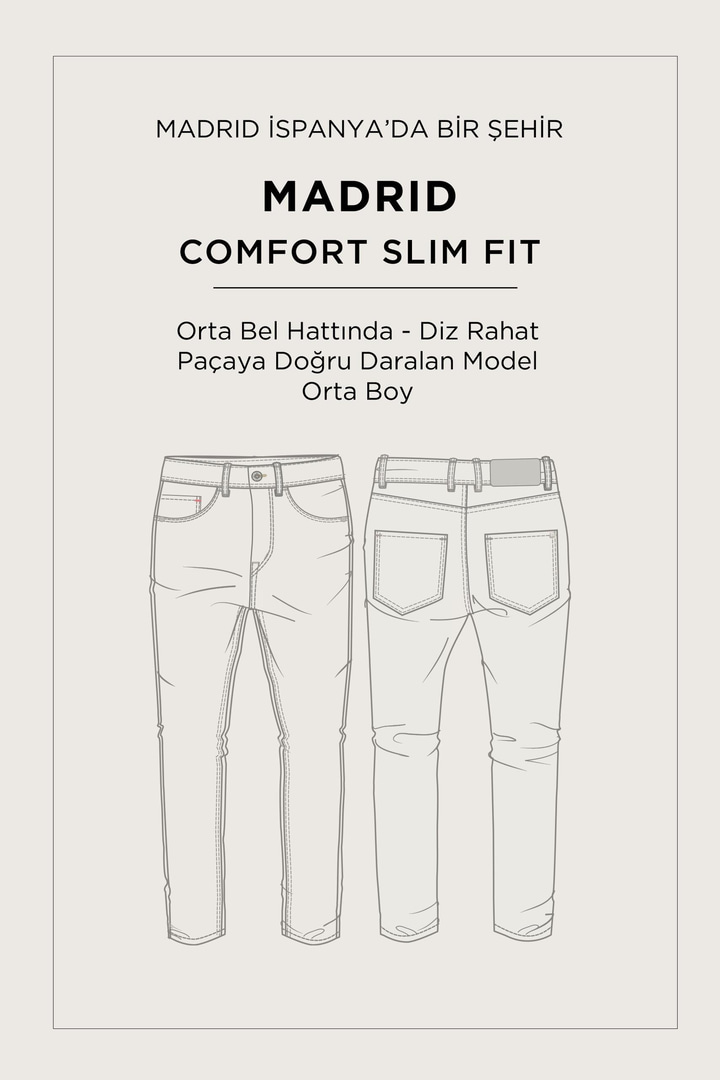 Antrasit Klasik Bel Pamuklu Eskitme Yıkmalı Jean Pantolon