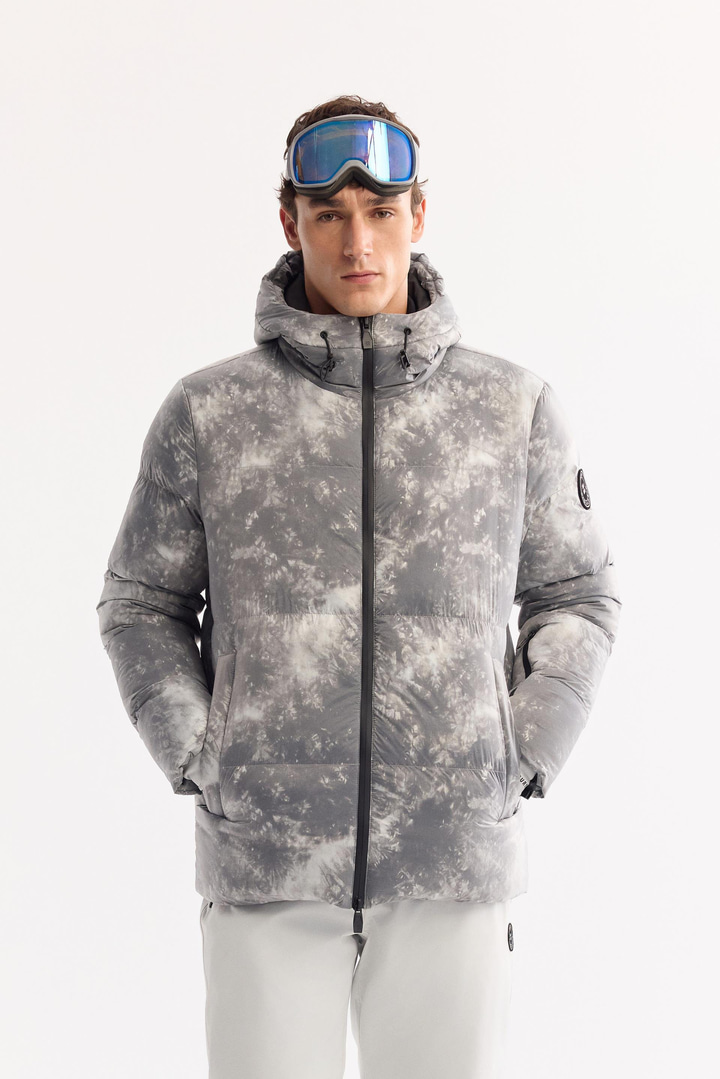 Gri Kapüşonlu Su İtici Rüzgar Geçirmez -10 Dereceye Dayanıklı Kayak Montu