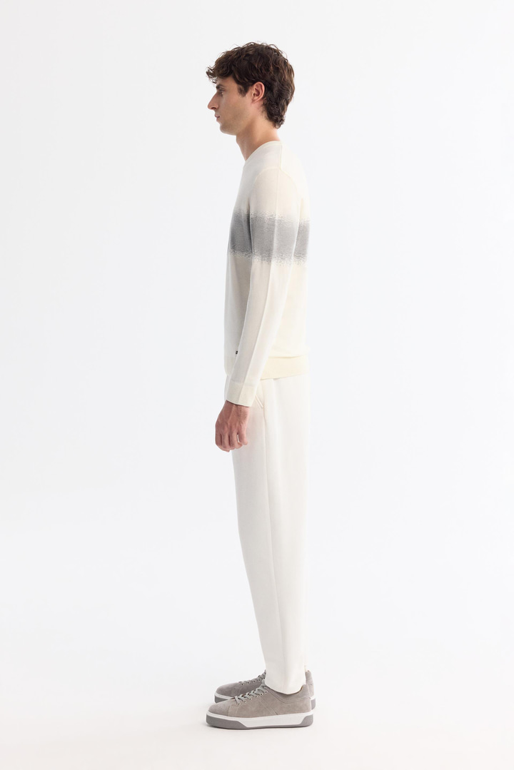 Gri Bisiklet Yaka Çizgili Soft Touch Triko Kazak