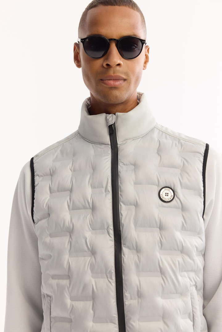 Gri Dik Yaka Su İtici Rüzgar Geçirmez Hafif Şişme Yelek