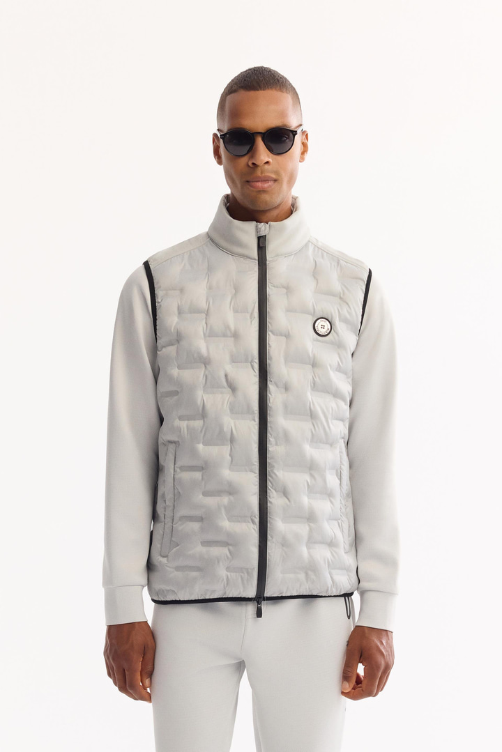 Gri Dik Yaka Su İtici Rüzgar Geçirmez Hafif Şişme Yelek