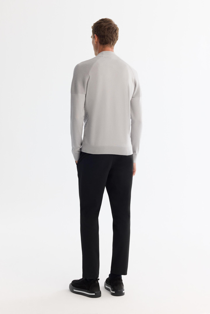 Gri Yarım Yarım Balıkçı Yaka Soft Touch Triko Kazak