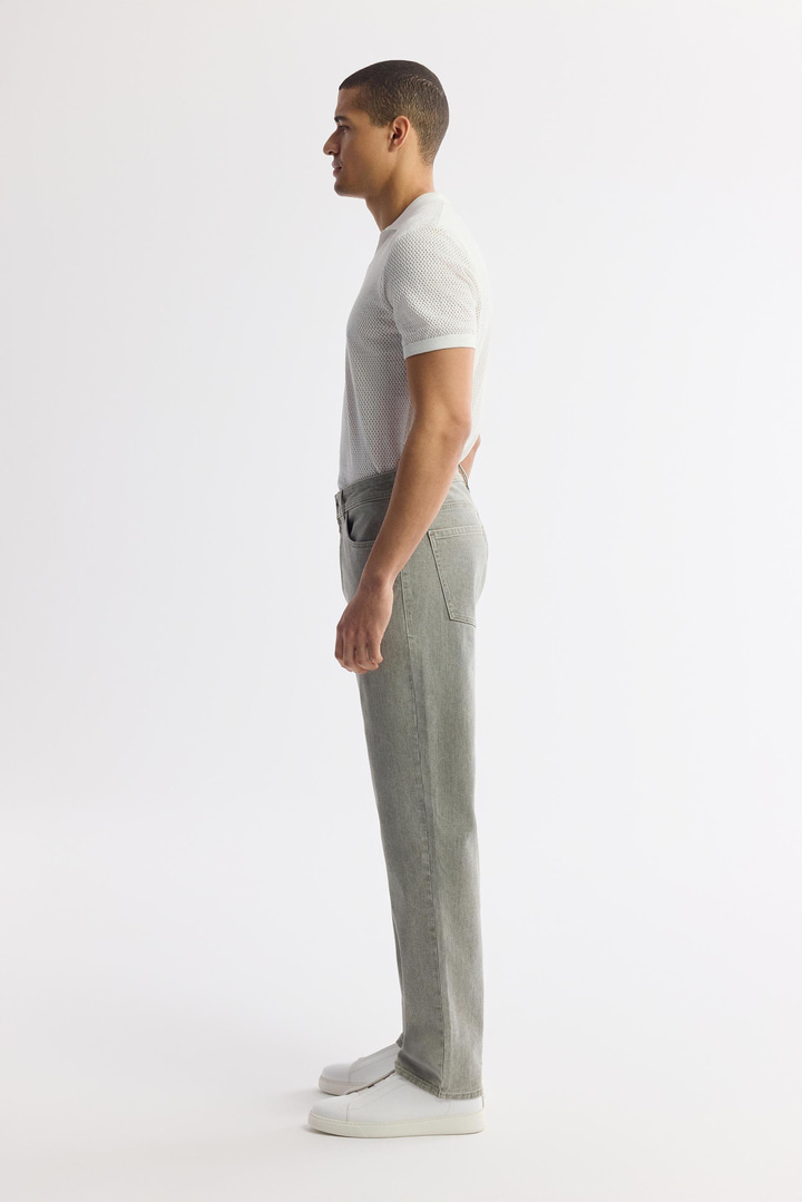Haki Klasik Bel %100 Pamuk Eskitme Yıkamalı Jean Pantolon