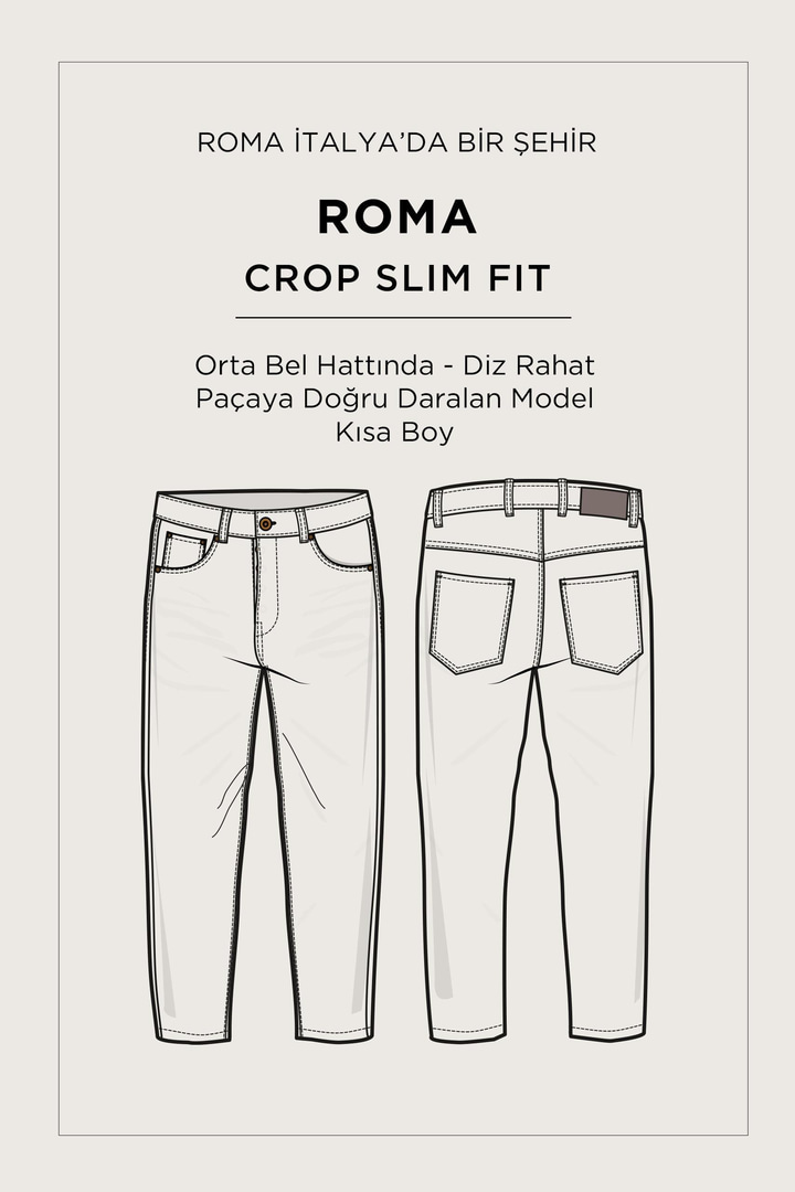 Haki Klasik Bel Pamuklu Eskitme Yıkmalı Jean Pantolon