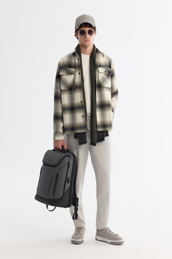 Khaki Wool Blend Overshirt