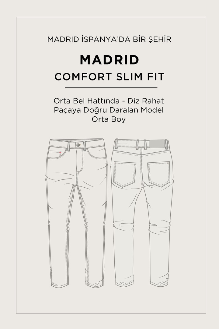 İndigo Klasik Bel Pamuklu Eskitme Yıkmalı Jean Pantolon