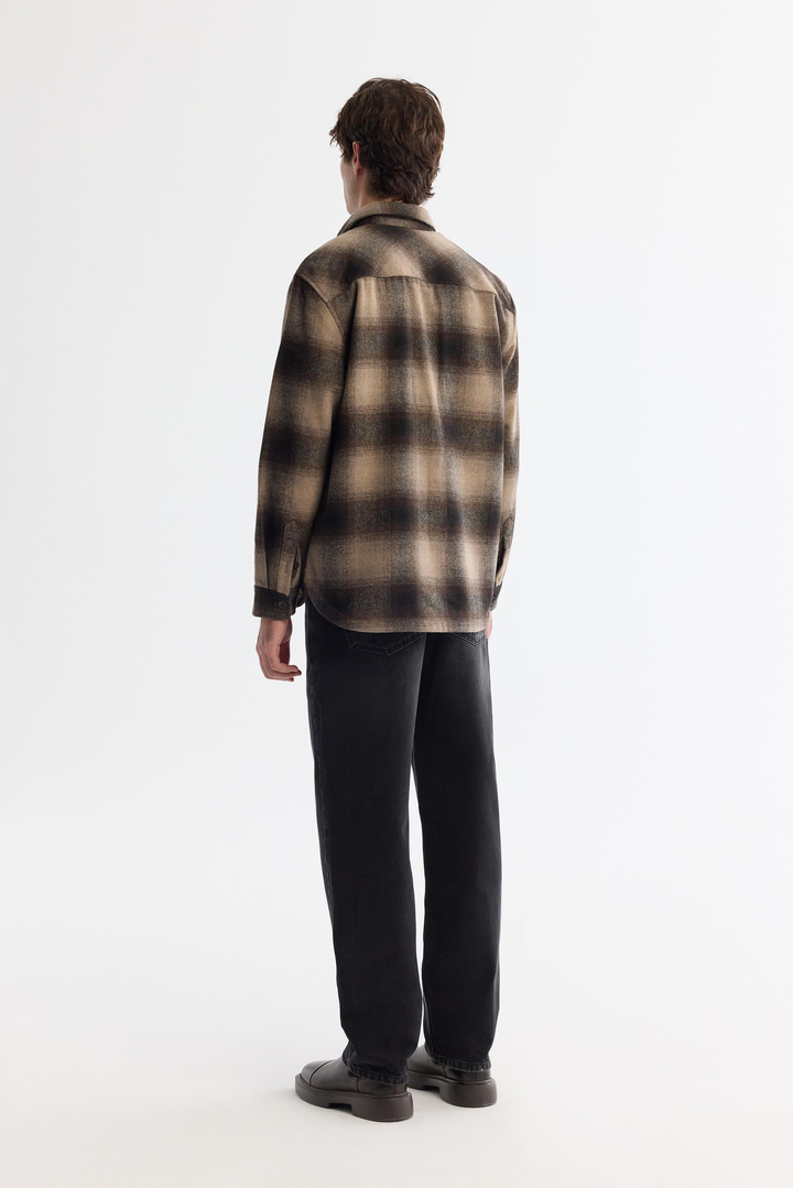 Brown Wool Blend Overshirt