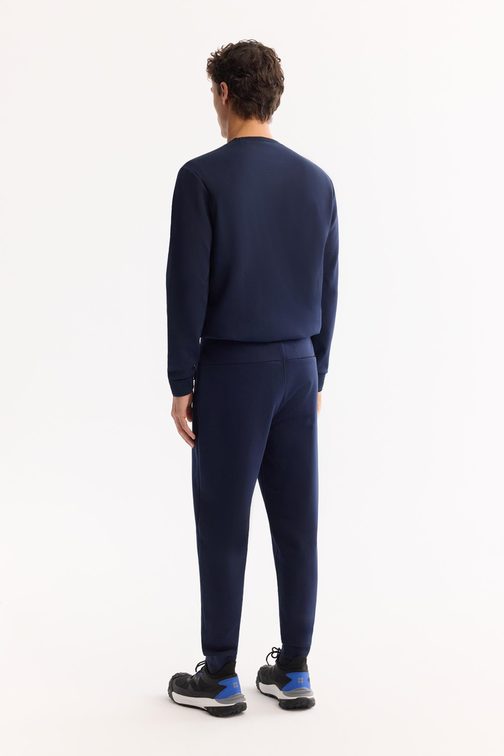 Lacivert Beli Lastikli Bağcıklı Bi-Stretch Eşofman Altı