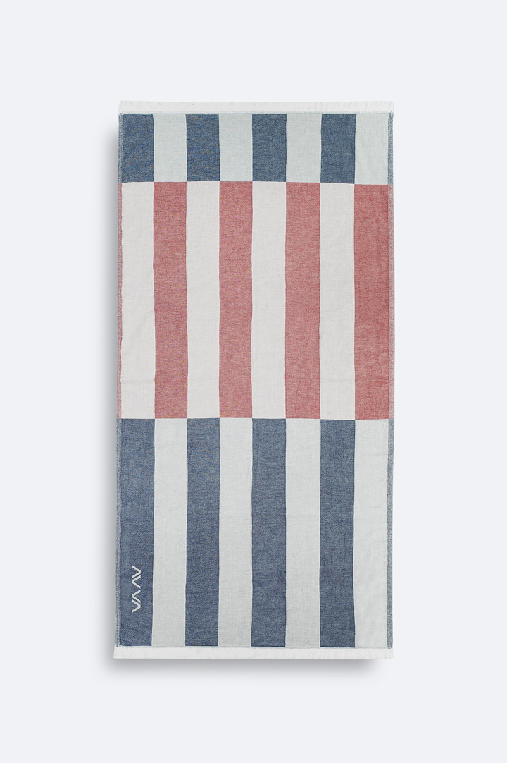 Lacivert Çizgili %100 Pamuk Peştemal