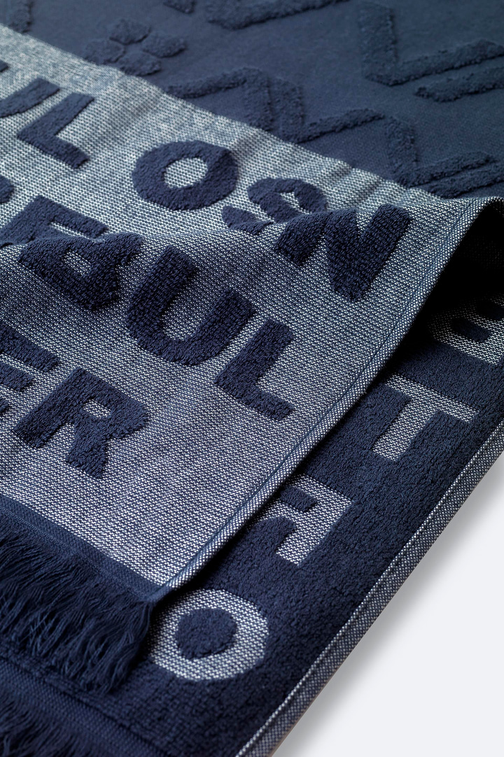 Lacivert Desenli %100 Pamuk Plaj Havlusu 