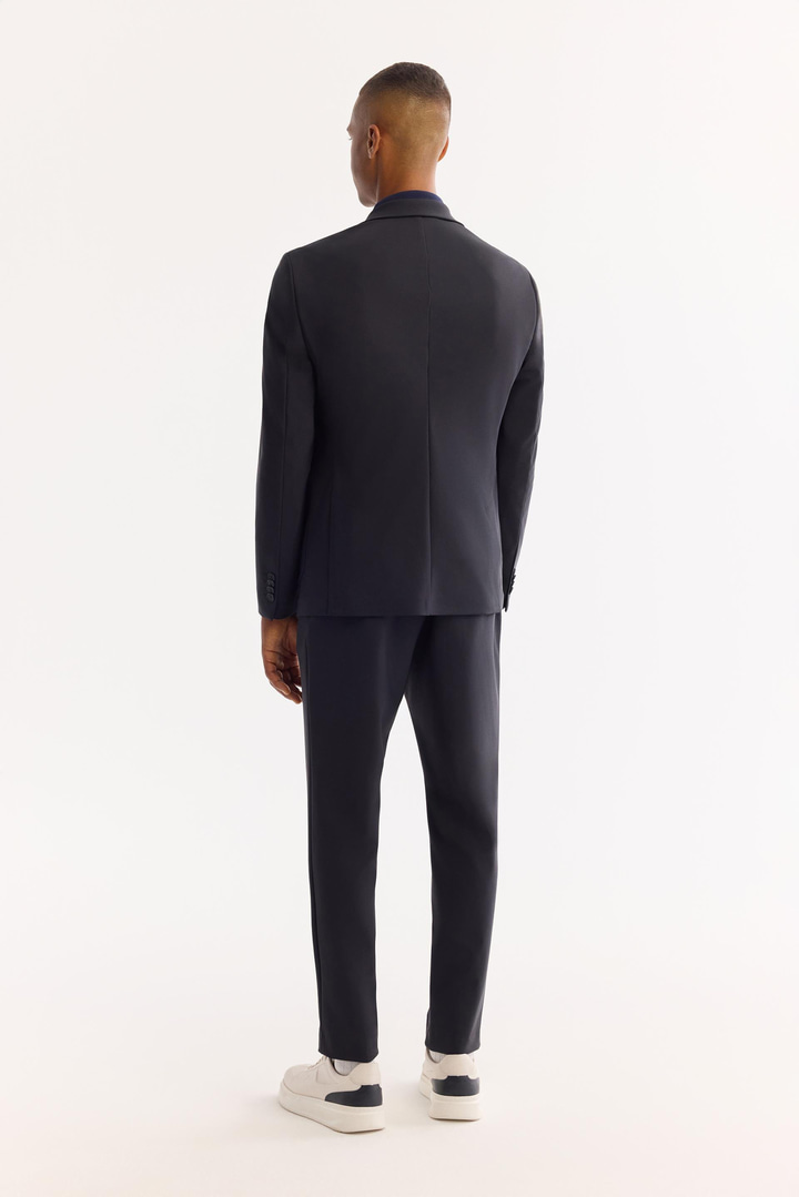 Lacivert Mono Yaka Bi-Stretch Su İtici Kırışmayan Blazer Ceket