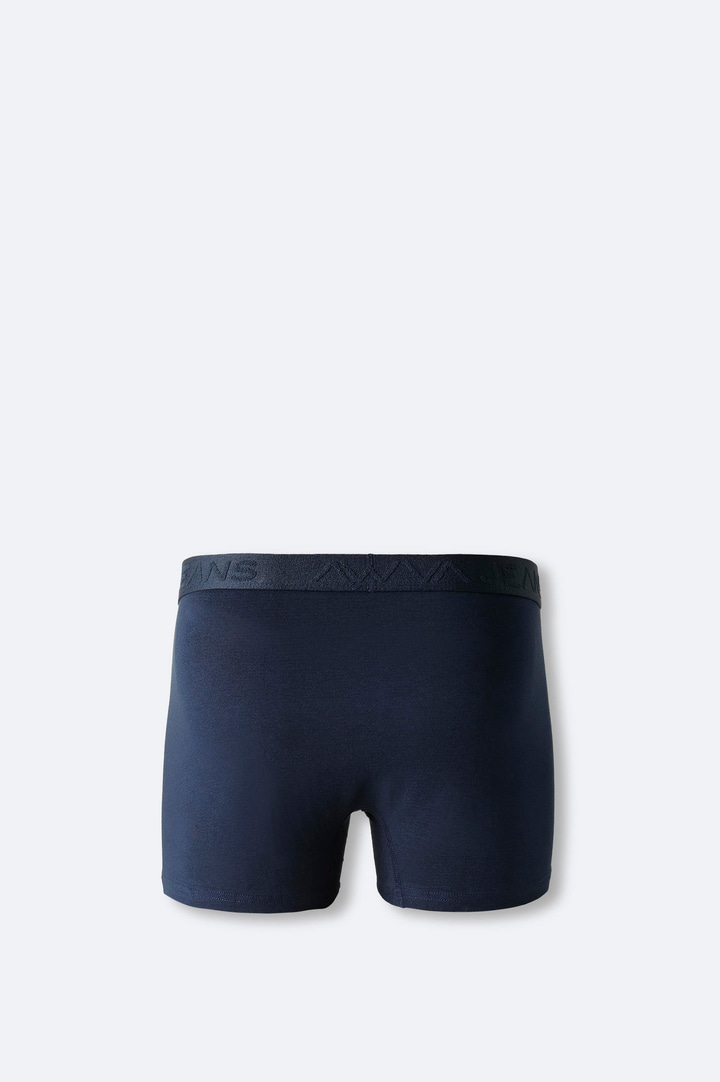 Lacivert Basic Pamuklu Tekli Boxer