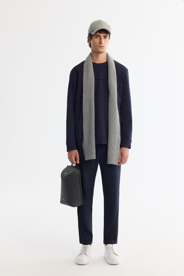 Lacivert Beli Lastikli Bağcıklı Duble Paça Jogger Pantolon