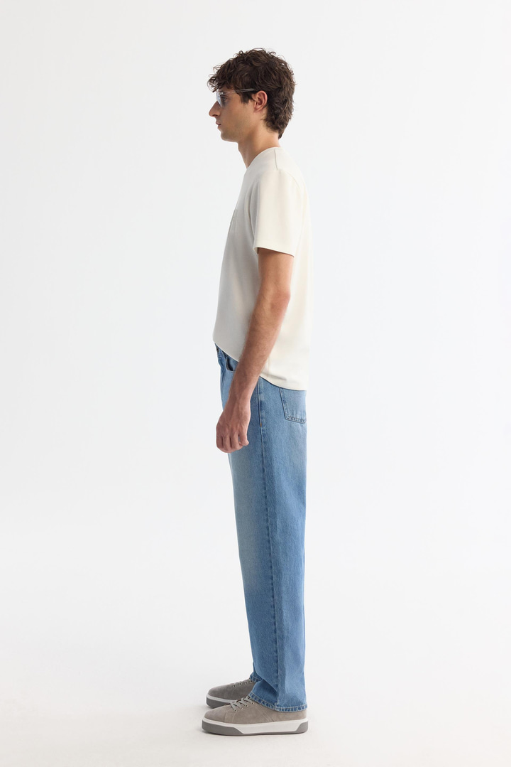 Mavi Klasik Bel Eskitme Yıkama Elastan Jean Pantolon