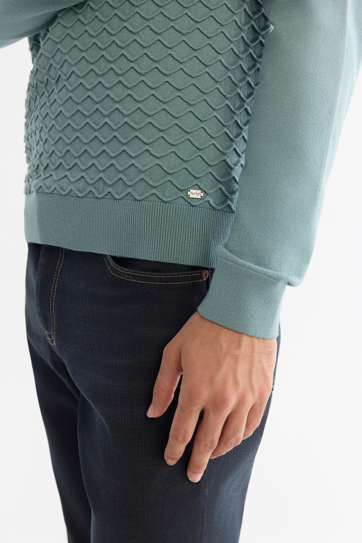 Nil Yeşili Yarım Balıkçı Yaka Soft Touch Triko Kazak