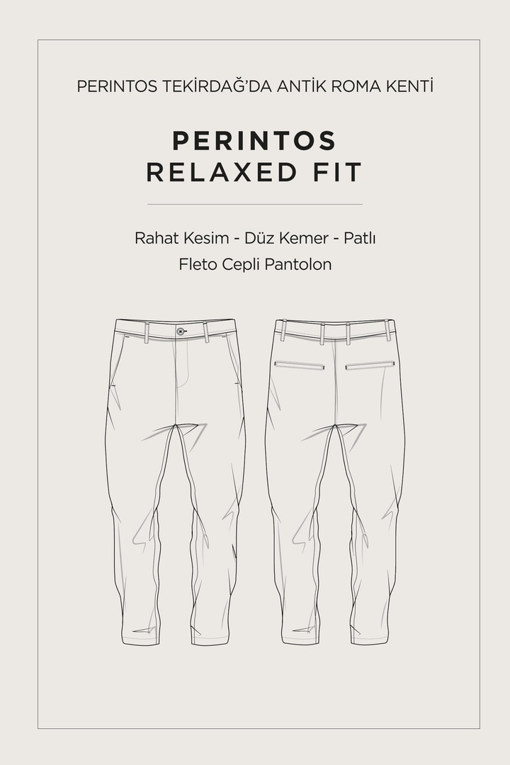 Petrol Mavi Klasik Bel Pamuklu Kalın Fitilli Kadife Chino Pantolon