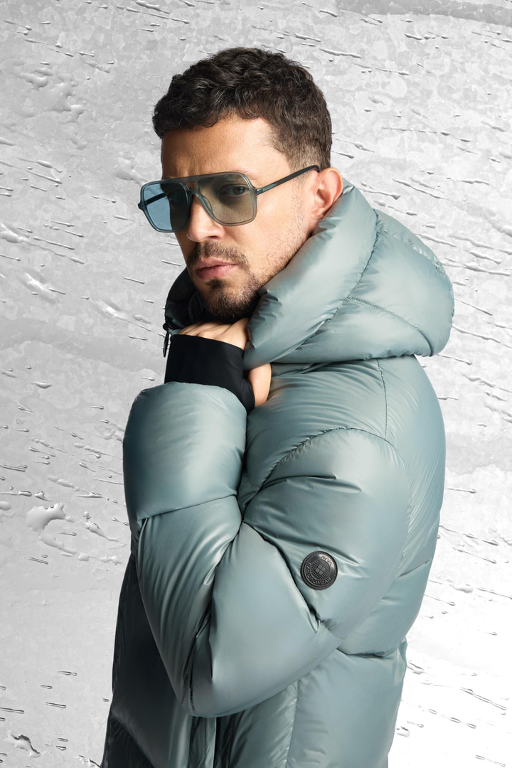 Sage Shiny 100% Down Water Repellent Puffer Jacket Resistant to -15°C