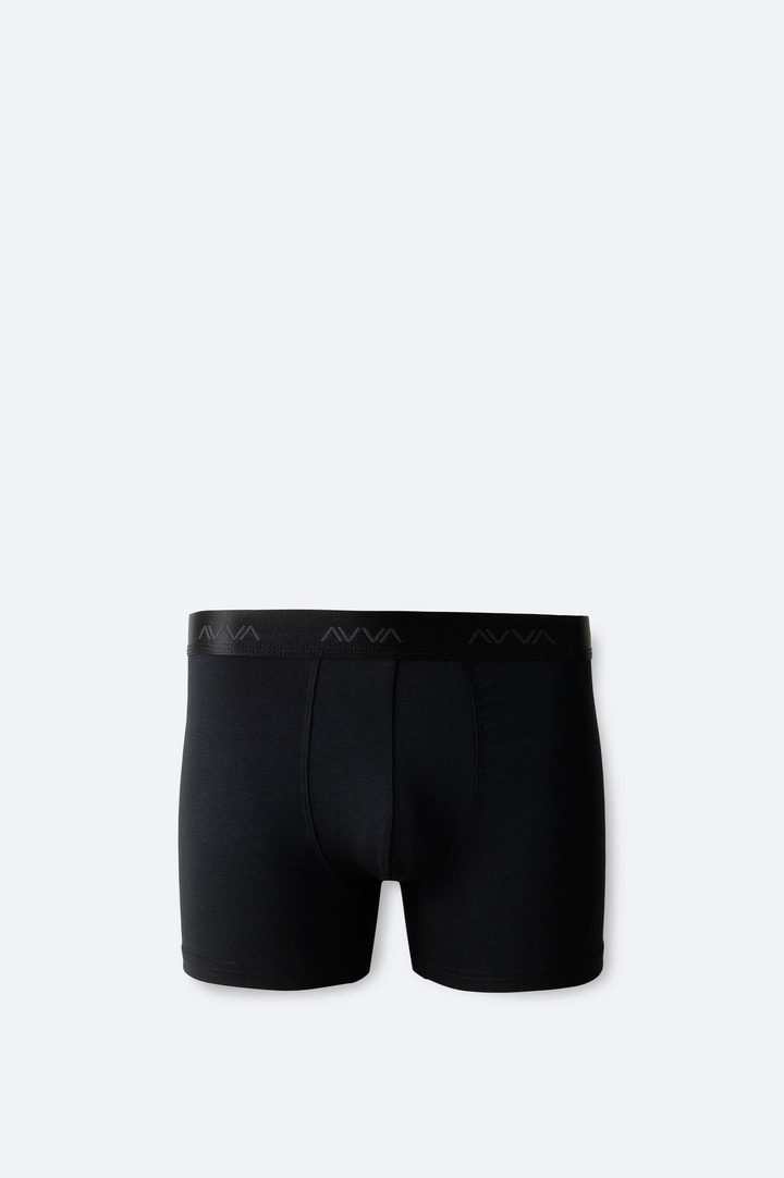 Black Plain Basic Soft Touch Single Boxer