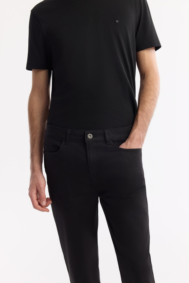 Siyah Soft Touch Pamuklu Pantolon