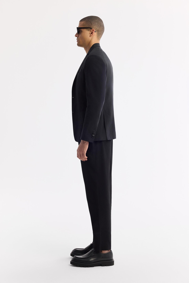 Black Lightweight Soft Touch Single-Breasted Blazer Jacket