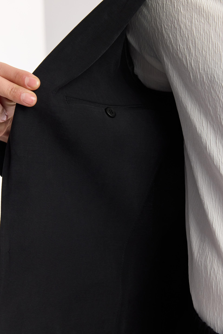 Black Lightweight Soft Touch Single-Breasted Blazer Jacket