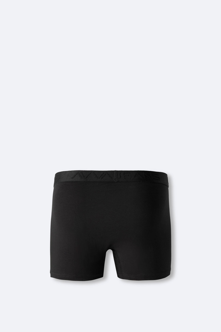 Siyah Basic Pamuklu Tekli Boxer