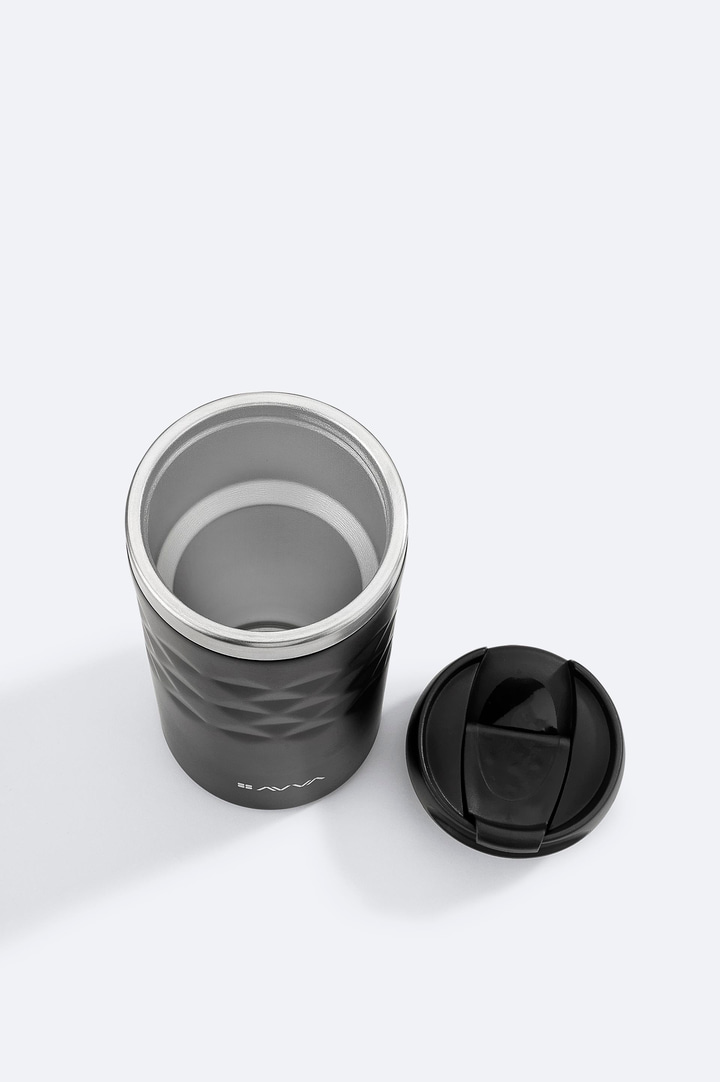 Siyah Paslanmaz %100 Çelik Termos 300 ML