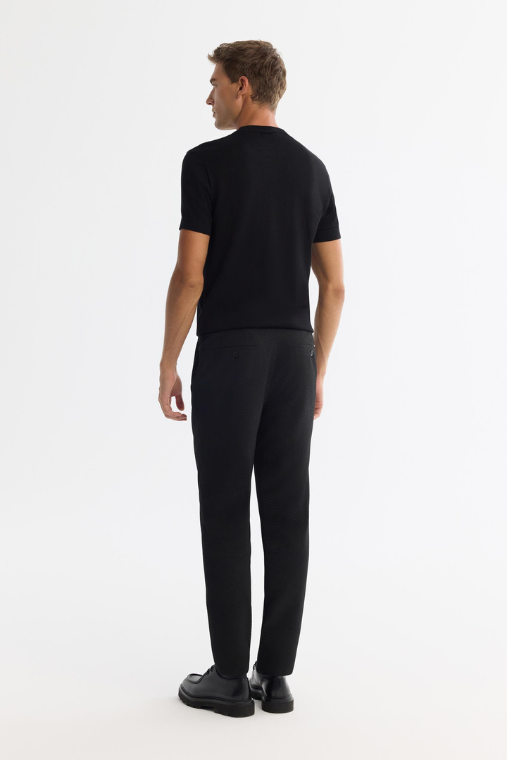 Black Bi-Stretch Suit Trousers