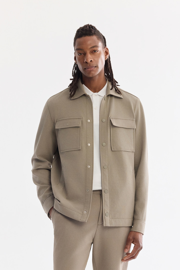 Yağ Yeşili Klasik Yaka Pamuklu Kolay Ütülenen Gömlek Ceket