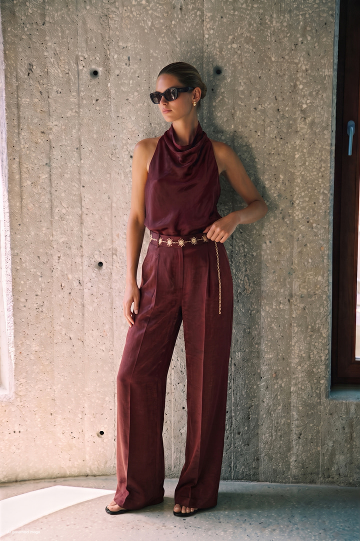 Aura Pantolon - Bordo