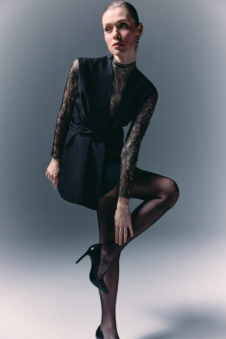 Kalın Kuşaklı Yelek - Siyah