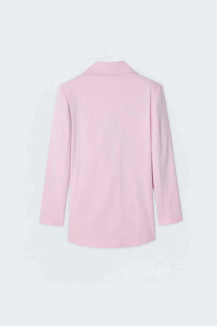Keten Görünümlü Ceket - Pembe