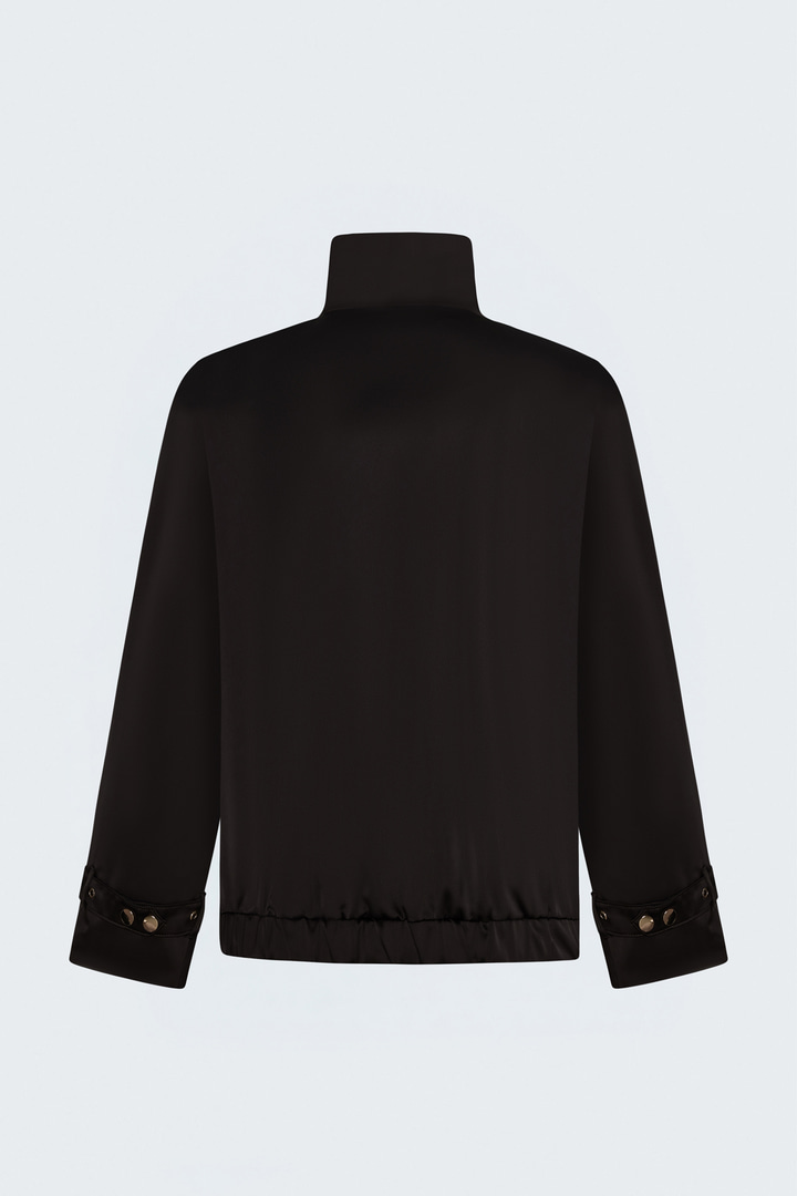 Saten Bomber Ceket - Kahve