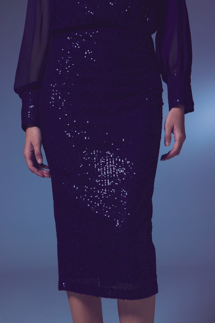 Şifon Kol Bodysuit Bluz - Lacivert