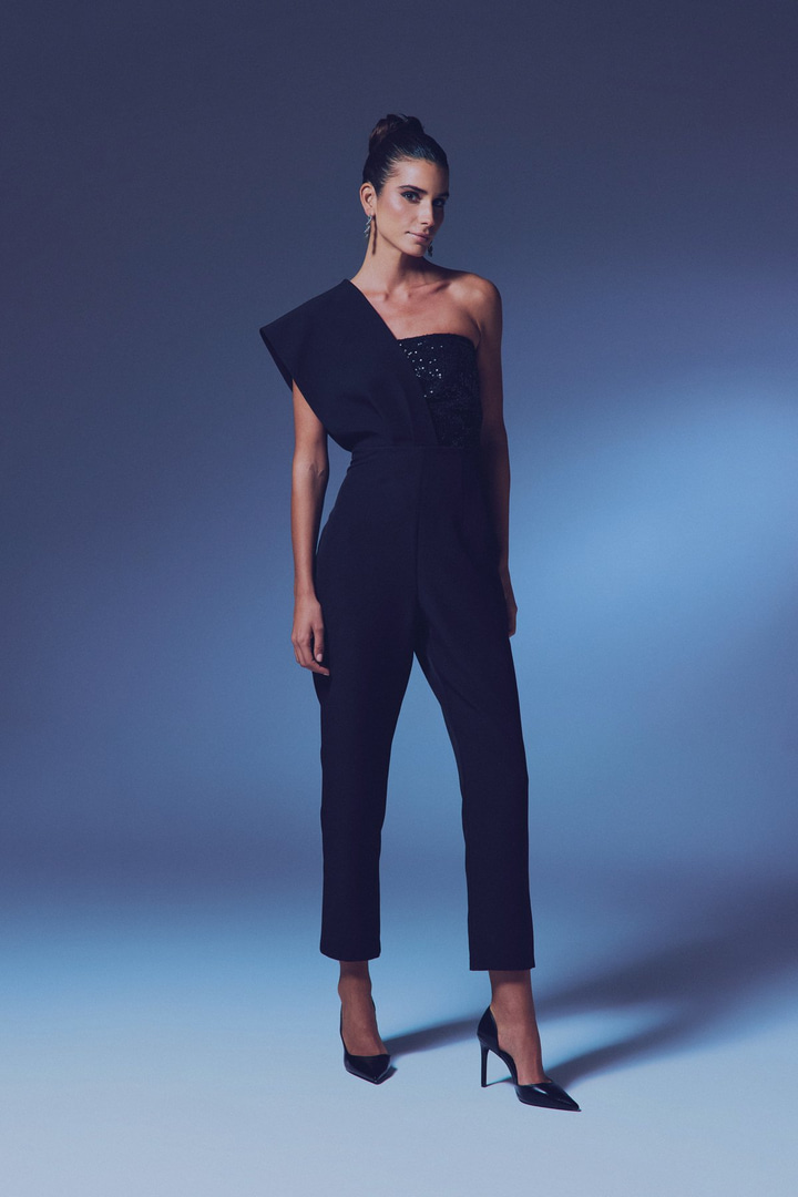 Tasarım Payetli Tulum - SİYAH