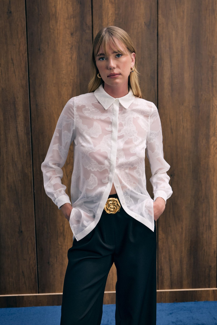 Transparan Gömlek - Ekru