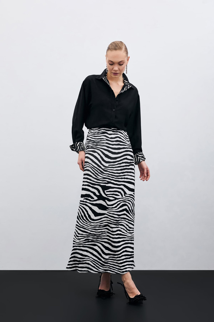 Zebra Desen Etek - Siyah