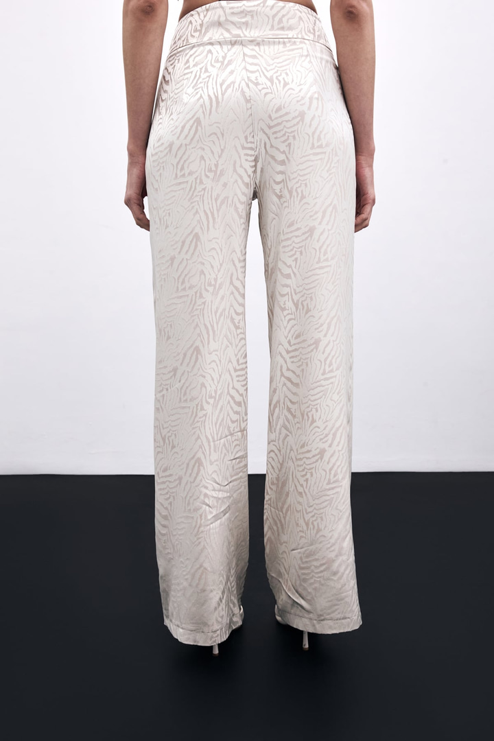 Zebra Desenli Pantolon - Bej