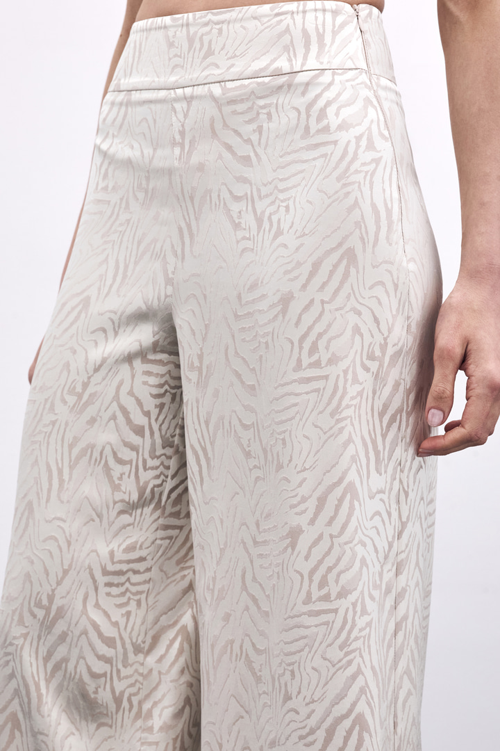 Zebra Desenli Pantolon - Bej