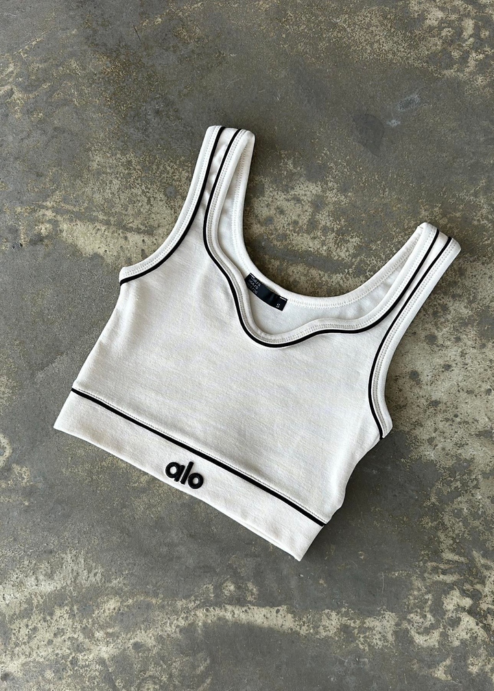 Alo Nakışlı Crop Bluz BEJ