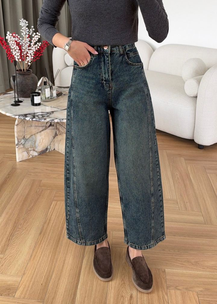 Barrel Parçalı Jean ARA MAVİ