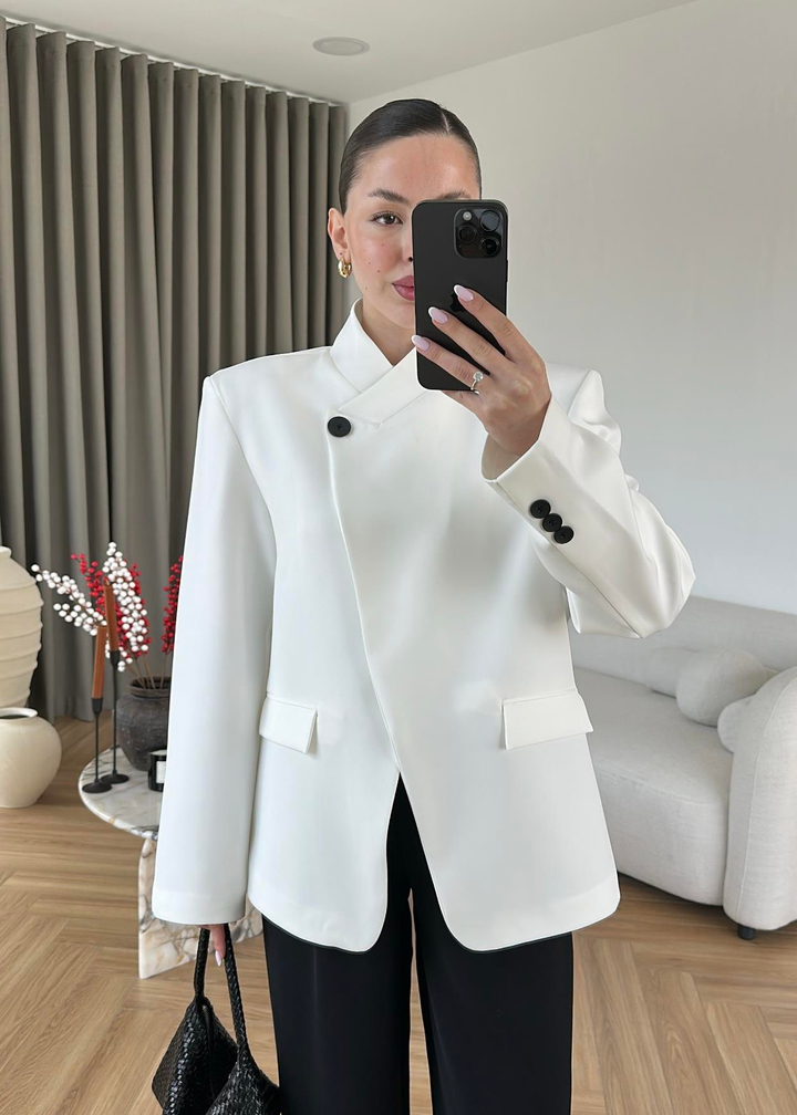 Belinda Hakim Yaka Ceket BEYAZ