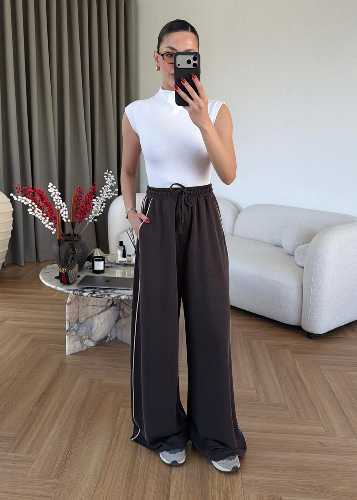 Biyeli Modal Pantolon KAHVERENGİ