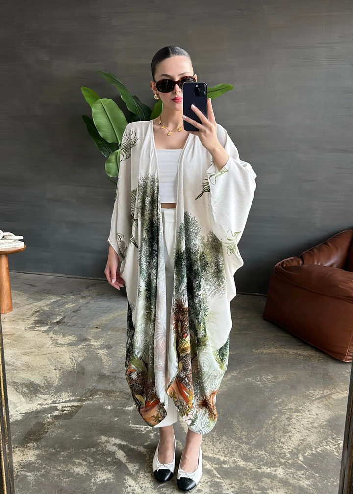Botanik Desenli Kimono RENKLİ